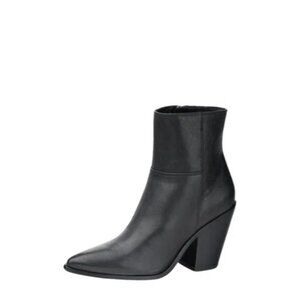 Paige Presley Pointed Toe High Heel Booties In Black Leather size 9